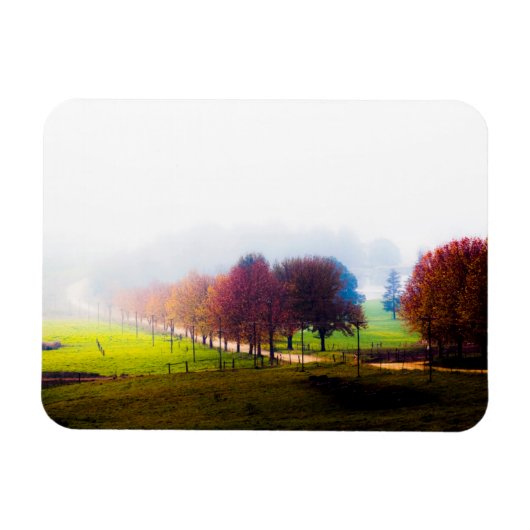 Nevelige weide in de herfst magneet (Horizontaal)