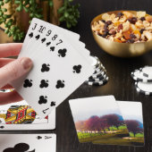 Nevelige weide in de herfst pokerkaarten (Insitu)