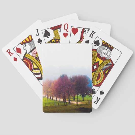 Nevelige weide in de herfst pokerkaarten (Achterkant)
