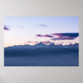 Nevelige wolken boven berg Triglav, Slovenië Poster (Voorkant)