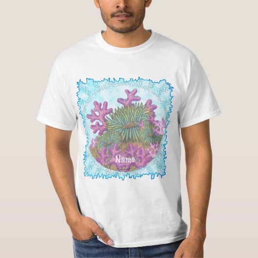 Nevelige Zee Koraal schelpen T-shirt (Voorkant)