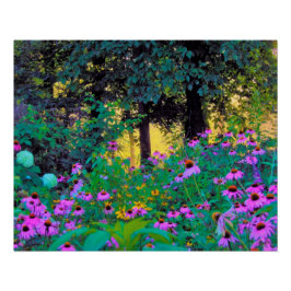 Nevelige zonsopgang in mijn Rubio-tuin Perfect Poster