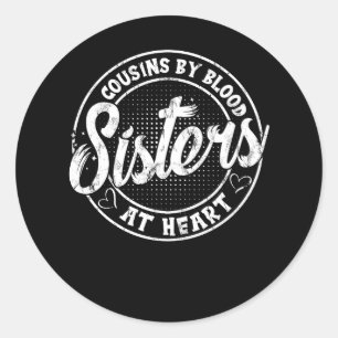 Neven door bloedzusters in hart en nieren voor bes ronde sticker