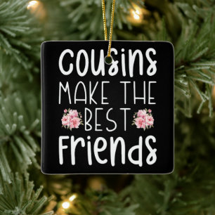 Neven en nichten laten de beste vrienden Schattige Keramisch Ornament