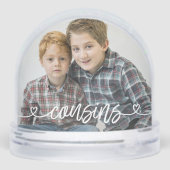 Neven houden van harten gepersonaliseerde foto sneeuwbol (Achterkant)