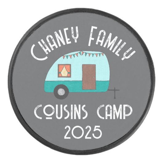 Neven Kamp Retro Camper Hockey Puck (Voorkant)