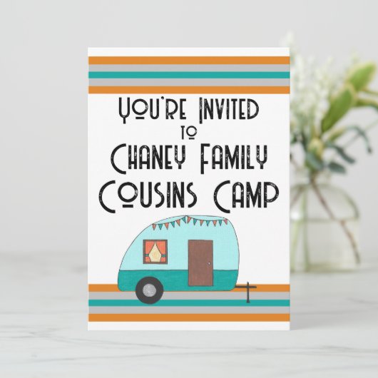 Neven Kamp Retro Camper Kaart (Staand voorkant)