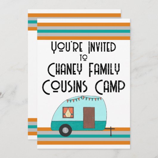 Neven Kamp Retro Camper Kaart (Voorkant / Achterkant)