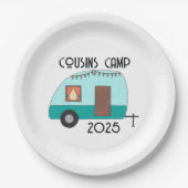 Neven Kamp Retro Camper Papieren Bordje (Voorkant)