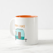 Neven Kamp Retro Camper Tweekleurige Koffiemok (Voorkant links)