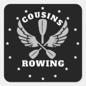 Neven Roeien Vierkante Sticker (Voorkant)