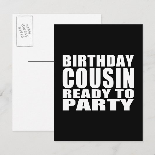 Neven: Verjaardag neef klaar voor feest Uitnodiging Briefkaart (Voorkant / Achterkant)