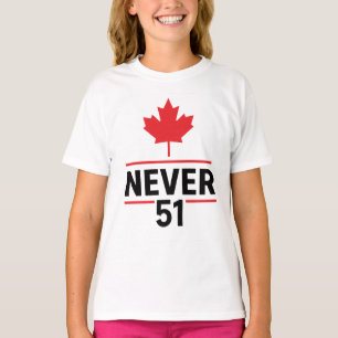 Never 51 Canada Button Design – Patriottische Anti T-shirt