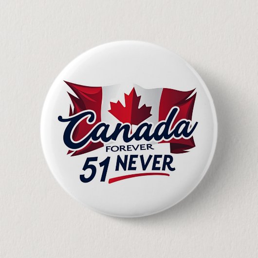Never 51, Canada Forever, Canadese vlag esdoornbla Ronde Button 5,7 Cm (Voorkant)