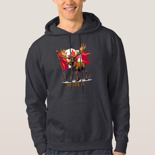 Never 51, Moose, Canada Canadese vlag esdoornblad, Hoodie (Voorkant)