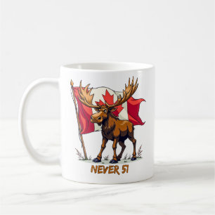 Never 51, Moose, Canada Canadese vlag esdoornblad, Koffiemok