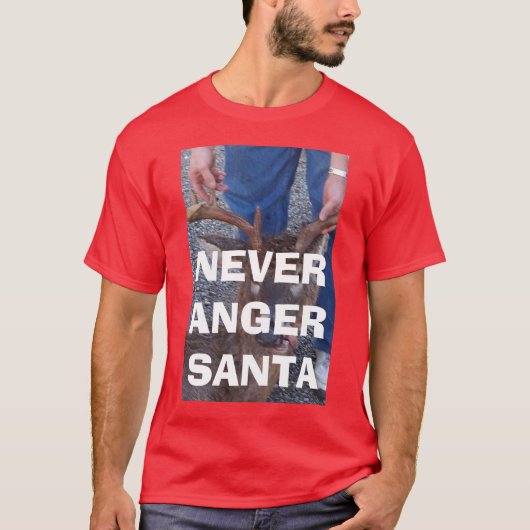 NEVER ANGER SANTA T-SHIRT (Voorkant)