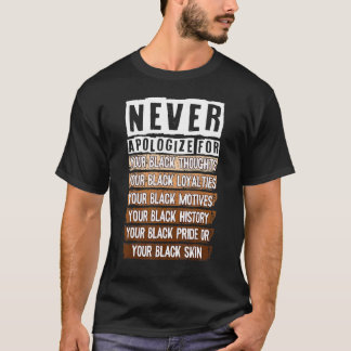Never Apologize Black History Month BLM Melanin Pr T-shirt