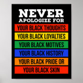 Never Apologize For Your Blackness - Black History Poster (Voorkant)