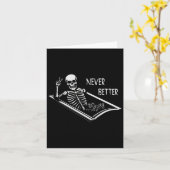 Never Better Skelet Kist Fijne Hand Gebaar Hallow Kaart (Gele Bloem)