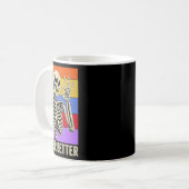 Never Better Skeleton Retro Funny Halloween Mannen Koffiemok (Voorkant links)
