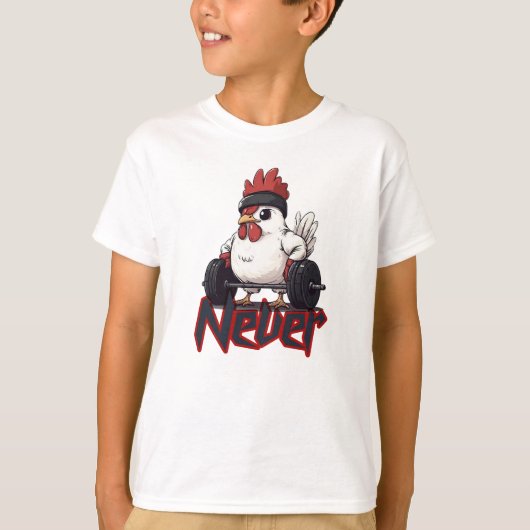 Never Chicken Out – Gym Hen Power T-shirt (Voorkant)