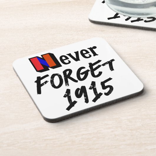 Never Forget 1915 Drank Onderschepper Bier Onderzetter (Linkerzijde)
