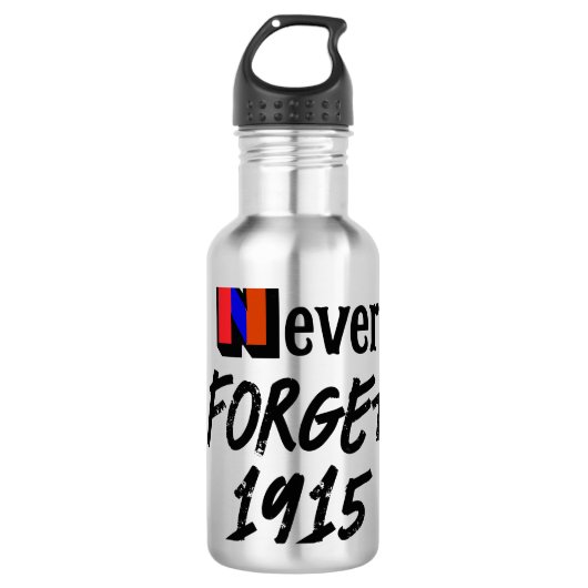 Never Forget 1915 Water Bottle Waterfles (Voorkant)
