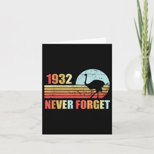 Never Forget 1932 Grote EMU Oorlog Grappig Austral Kaart (Voorkant)