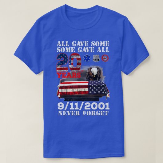 Never Forget 911 20th Anniversary Firefighters Out T-shirt (Design voorkant)