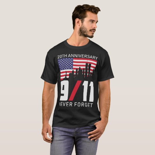 Never Forget 9 11 Anniversary T-shirt (Voorkant volledig)