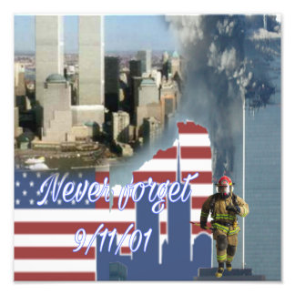 Never Forget 9/11 Tribute Foto Afdruk
