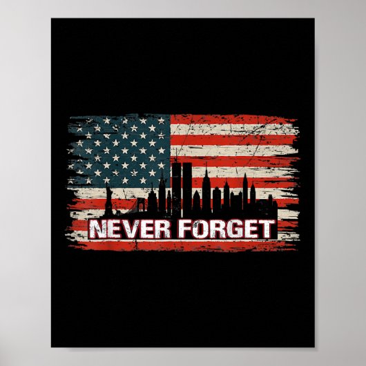 Never forget day memorial 21th verjaardag patriot poster (Voorkant)