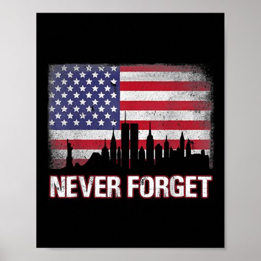 Never forget day memorial 21th verjaardag patriot poster (Voorkant)