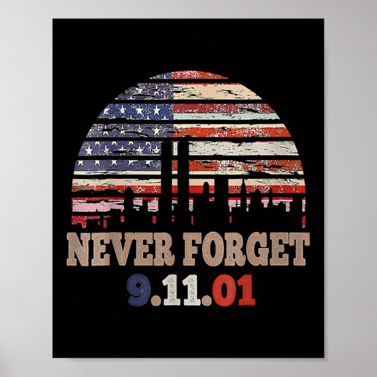 Never forget day memorial 21th verjaardag patriot poster (Voorkant)