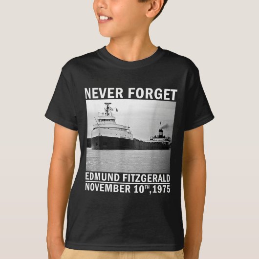 Never Forget – Edmund Fitzgerald Memorial Tee Nov. T-shirt (Voorkant)