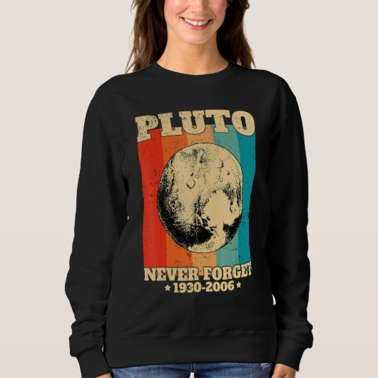 Never Forget Pluto Retro Space Science Trui (Voorkant)