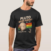 Never Forget Pluto Retro Style Space Science T-shirt (Voorkant)