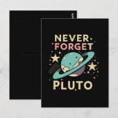 Never Forget Pluto Space Science Briefkaart (Voorkant / Achterkant)
