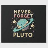 Never Forget Pluto Space Science Cadeaupapier (Vlak)