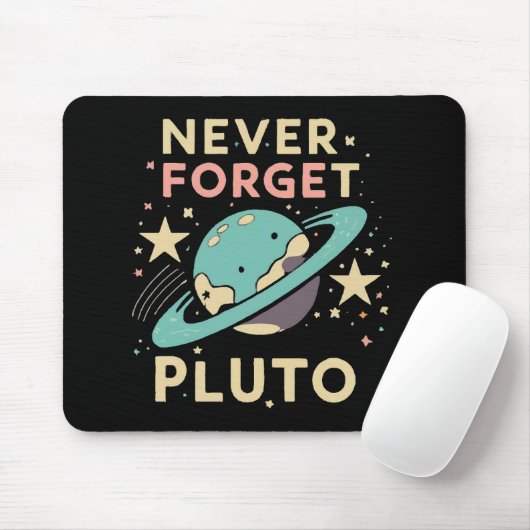 Never Forget Pluto Space Science Muismat (Met muis)