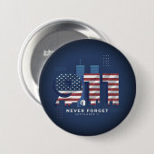 Never forget September 11 Button (Voorkant /achterkant)