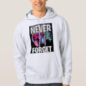 Never Forget the 90s Retro Art Print Hoodie (Voorkant)