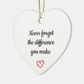 Never Forget The Difference You Make Keramisch Ornament (Links)