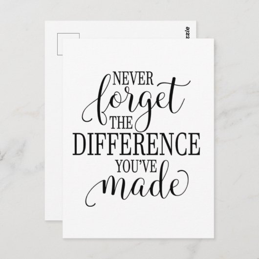 Never Forget the Difference You’ve Made Briefkaart (Voorkant / Achterkant)