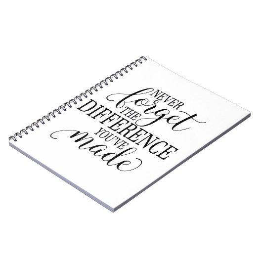 Never Forget the Difference You’ve Made Notitieboek (Linkerzijde)