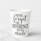 Never Forget the Difference You’ve Made Papieren Bekers (Voorkant)