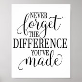 Never Forget the Difference You’ve Made Poster (Voorkant)