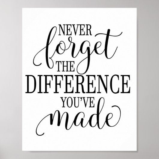 Never Forget the Difference You’ve Made Poster (Voorkant)