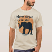 Never Forget To Be Kind Elephant Sunset Silhouette T-shirt (Voorkant)